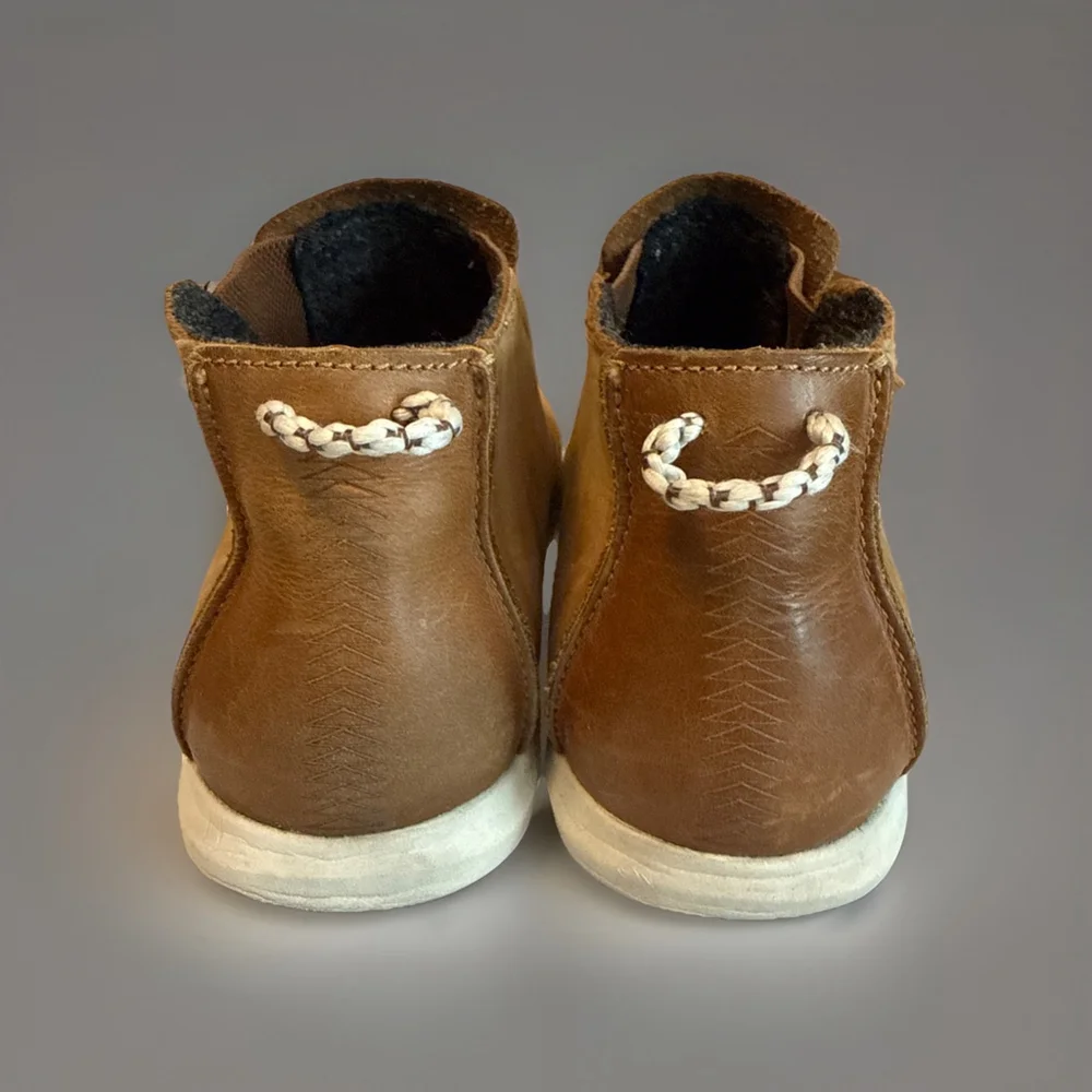 Olukai Hawai'iloa Manu Hope Women's Leather Booties Size 8.5 Tan Soft